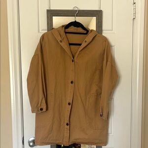 Tan Hooded Women's Jacket